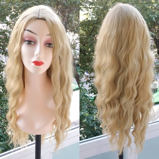 Ankara Kızılay Fiber Sentetik Peruk Uzun Dalgalı Dore Sarı