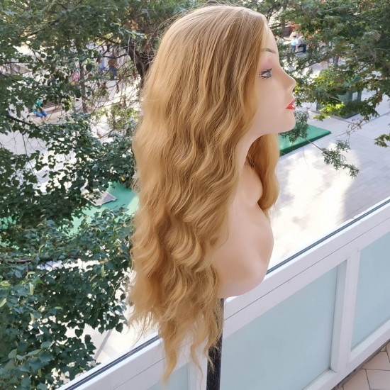 Ankara Kızılay Fiber Sentetik Peruk Uzun Dalgalı Açık Karamel