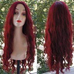 Ankara Kızılay Fiber Sentetik Peruk Uzun Dalgalı Kızıl