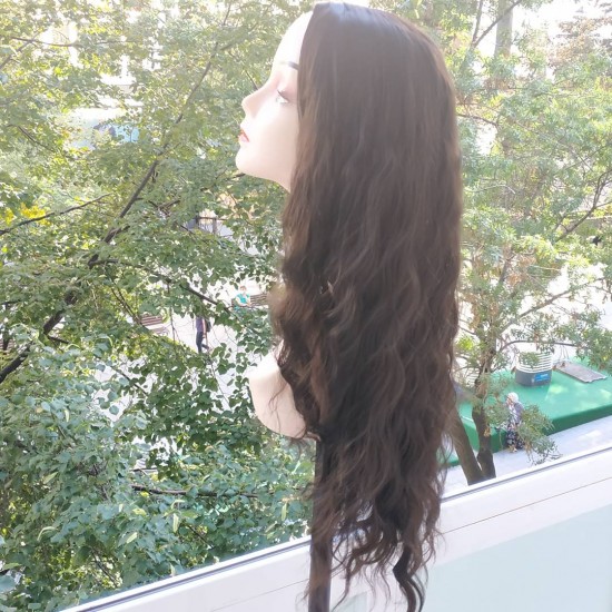 Ankara Kızılay Fiber Sentetik Peruk Uzun Dalgalı Kestane