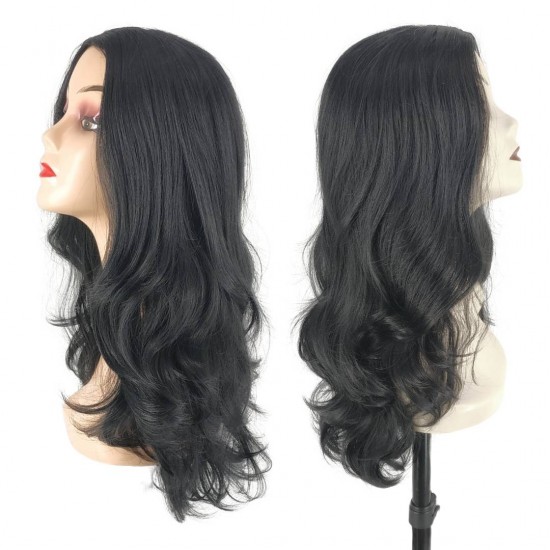 Ankara Fiber Sentetik Peruk Dalgalı Uzun Boy Siyah