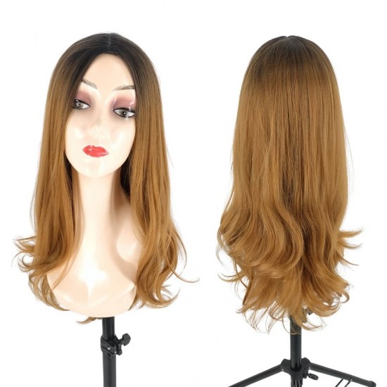 Ankara Fiber Sentetik Peruk Dalgalı Uzun Boy Siyah Bakır Ombre