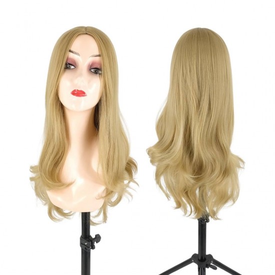Ankara Fiber Sentetik Peruk Dalgalı Uzun Boy Açık Dore Sarı