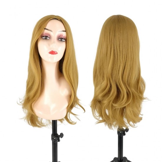 Ankara Fiber Sentetik Peruk Dalgalı Uzun Boy Açık Karamel