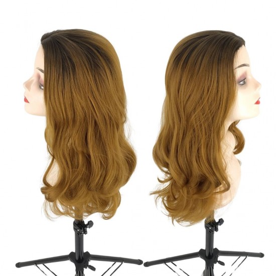 Ankara Fiber Sentetik Peruk Dalgalı Uzun Boy Koyu Kumral Karamel Ombreli