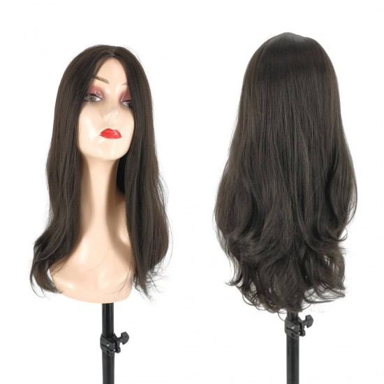 Ankara Fiber Sentetik Peruk Dalgalı Uzun Boy Koyu Kestane