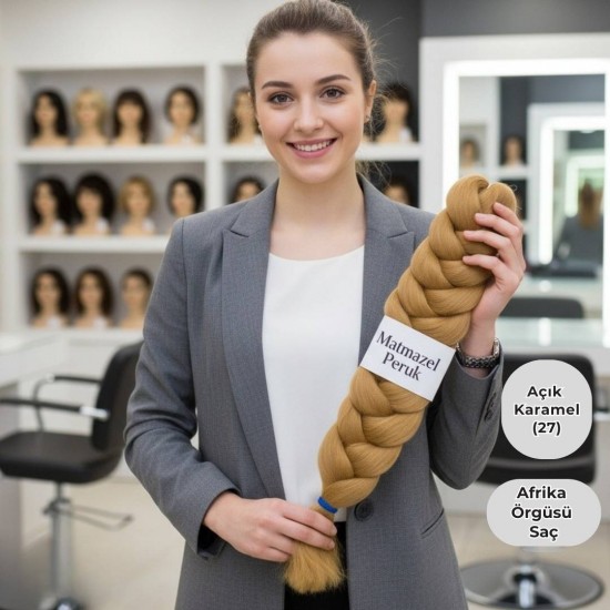 Ankara Afrika Örgüsü Saç Açık Karmel 165 Gram