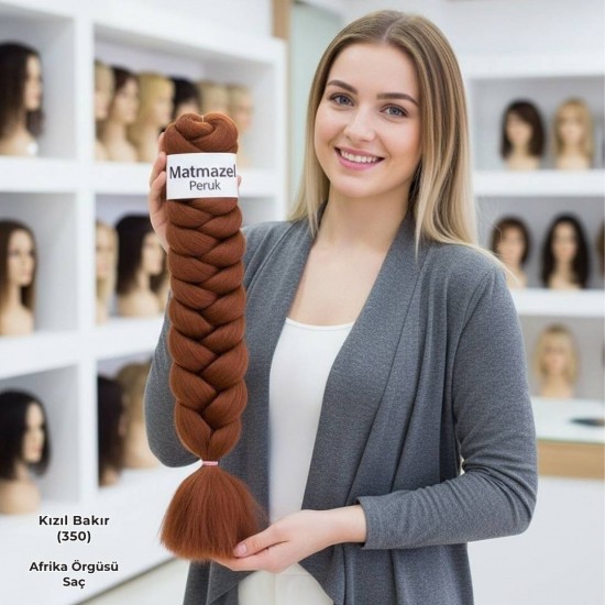 Ankara Afrika Örgüsü Saç Kızıl Bakır 165 Gram