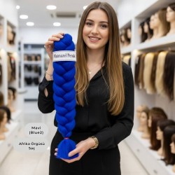 Ankara Afrika Örgüsü Saç Mavi 165 Gram