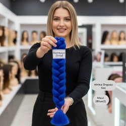 Ankara Afrika Örgüsü Saç Mavi 165 Gram