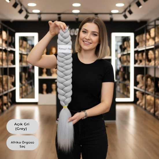 Ankara Afrika Örgüsü Saç Açık Gri 165 Gram