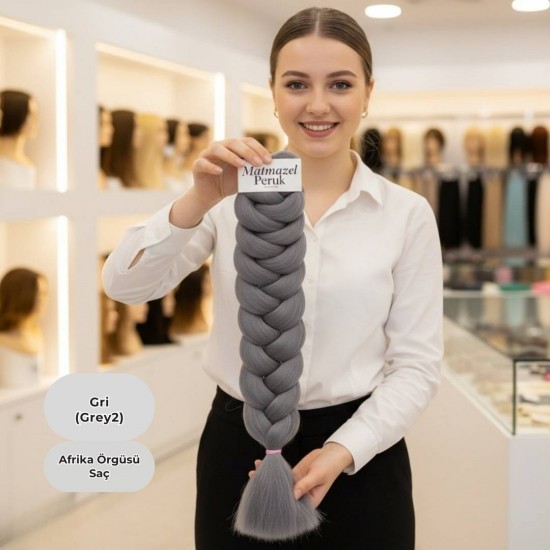 Ankara Afrika Örgüsü Saç Orta Gri 165 Gram