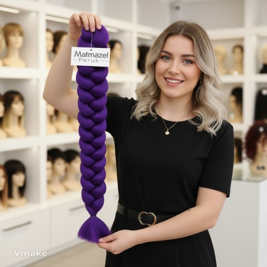 Ankara Afrika Örgüsü Saç Mor 165 Gram