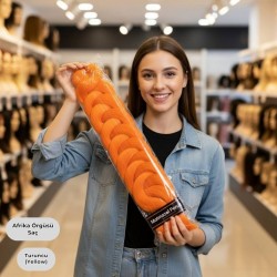 Ankara Afrika Örgüsü Saç Turuncu 165 Gram