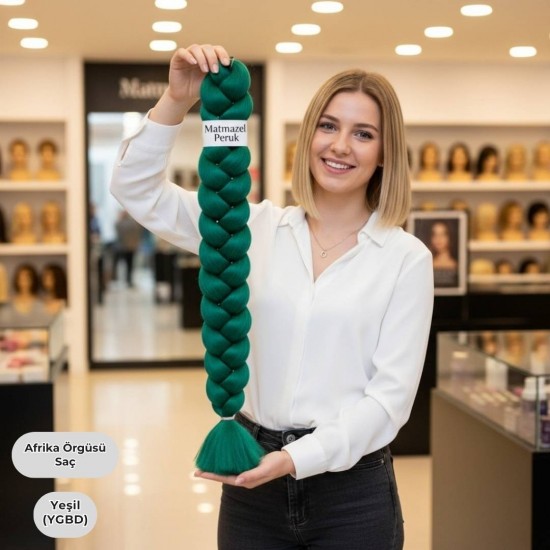 Ankara Afrika Örgüsü Saç Yeşil 165 Gram