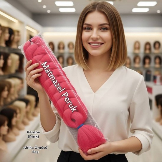 Ankara Afrika Örgüsü Saç Pembe 165 Gram