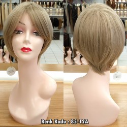 Kısa Fiber Sentetik Peruk Ankara Küllü Platin Renk