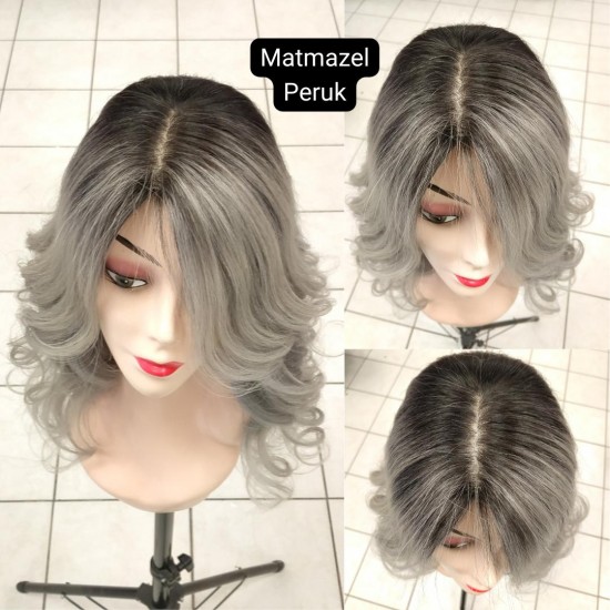 Ankara Peruk Tepe Kısmı Deri Görünümlü Gerçek Saç İpek Taban Peruk