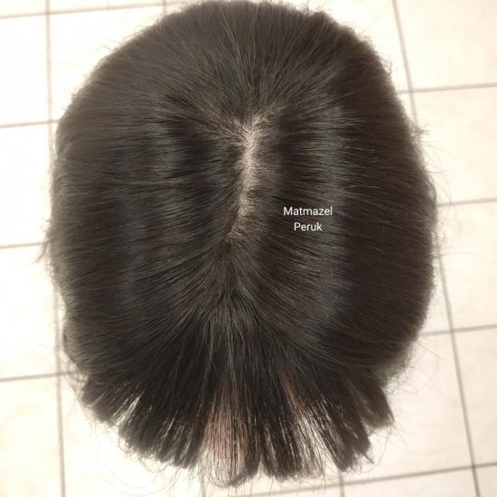 Ankara Peruk İpek Taban Gerçek Saç Peruk Deri Görünümlü