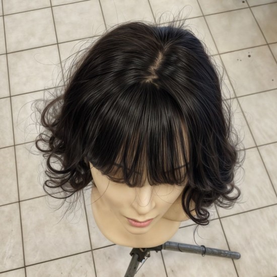 Gerçek Saç Bayan Peruk Tepe Kısmı Deri Görünümlü El İsciiliği Kişiye Özel Peruk Ankara Peruk