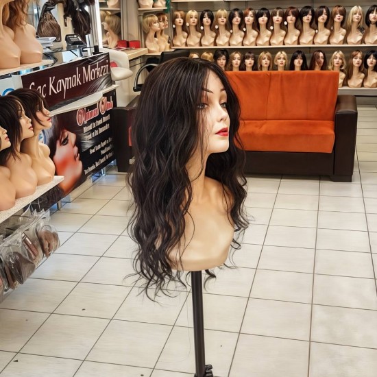 Bayan Peruk El İşçiliği Tepesi Deri Görünümlü Ankara Gercek Saç Peruk Doğal Peruk Anlaşılmayan Peruk Mağazası