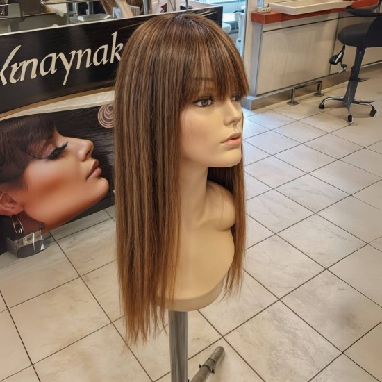 Gerçek Saç Peruk El İşçiliğiyle Doğal Peruk Tepe Kısmı Derili Kişiye Özel Peruk Ankara Peruk
