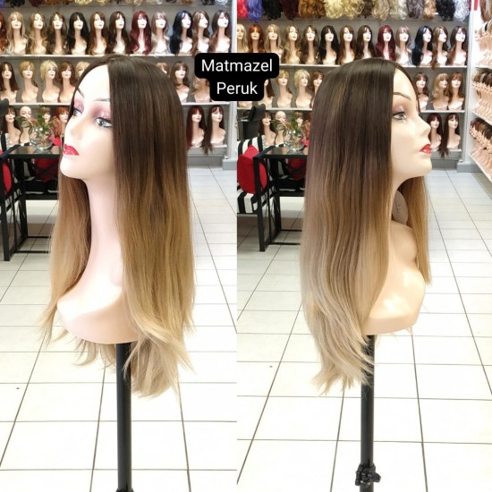 Yurt Dışı Gerçek Saç Peruk Tepe Kısmı Deri Görünümlü Bayan Peruk-2