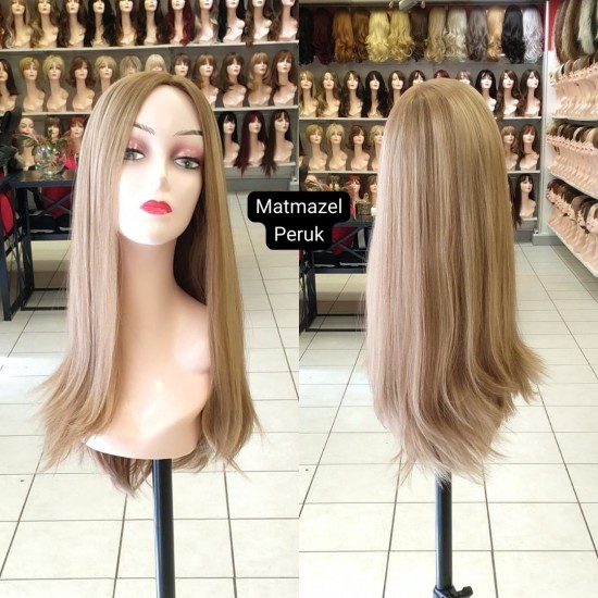 Yurt Dışı Gerçek Saç Peruk Tepe Kısmı Deri Görünümlü Bayan Peruk-3