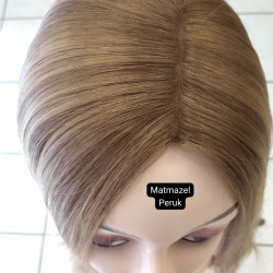 Yurt Dışı Gerçek Saç Peruk Tepe Kısmı Deri Görünümlü Bayan Peruk-3