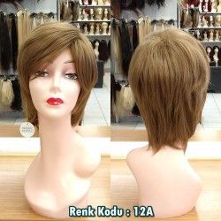 Ankara Kızılay Fiber Sentetik Peruk Kısa Kumral Dore Ebru Model