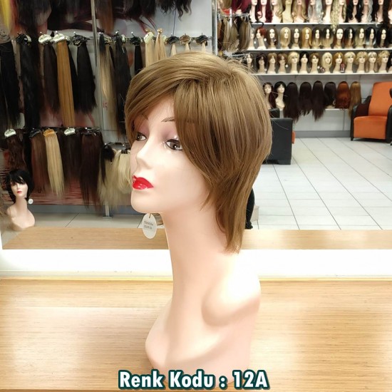 Ankara Kızılay Fiber Sentetik Peruk Kısa Kumral Dore Ebru Model