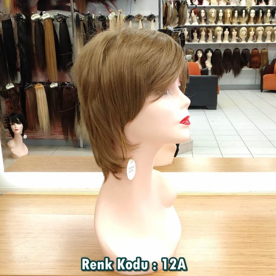 Ankara Kızılay Fiber Sentetik Peruk Kısa Kumral Dore Ebru Model