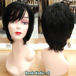 Ankara Kızılay Fiber Sentetik Peruk Kısa Siyah Ebru Model