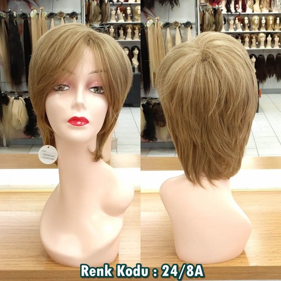 Ankara Kızılay Fiber Sentetik Peruk Kısa Açık Kumral Dore Ebru Model