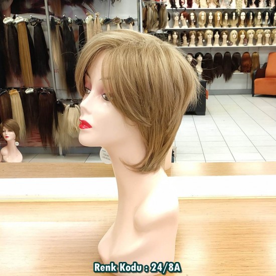 Ankara Kızılay Fiber Sentetik Peruk Kısa Açık Kumral Dore Ebru Model