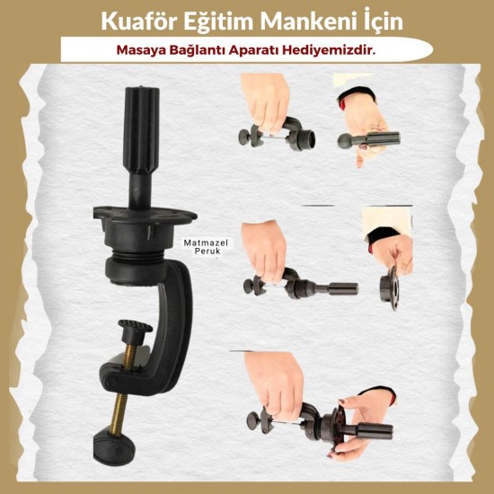 Eğitim Mankeni Fiber Sentetik Koyu Kumral Platin Ombre 65 Cm