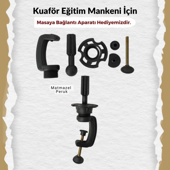 Eğitim Mankeni Fiber Sentetik Koyu Kumral Platin Ombre 65 Cm