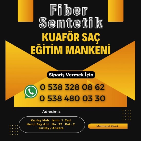 Eğitim Mankeni Fiber Sentetik Koyu Kumral Platin Ombre 65 Cm