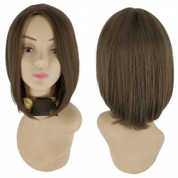 Ankara Kızılay Kaliteli Fiber Sentetik Peruk Işıltılı Kumral Kısa Küt