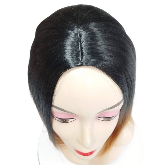 Ankara Kızılay Kaliteli Fiber Sentetik Peruk Siyah Bakır Ombre Kısa Küt