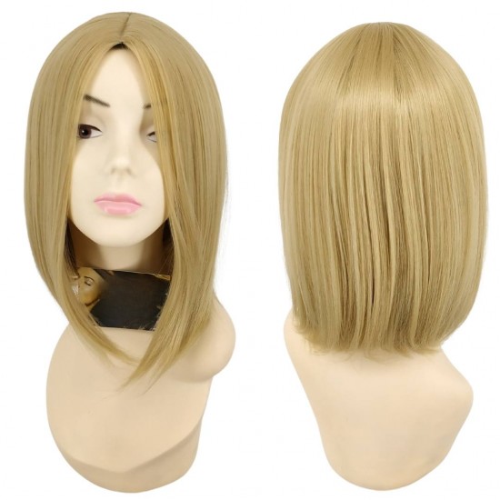 Ankara Kızılay Kaliteli Fiber Sentetik Peruk Açık Dore Sarı Kısa Küt