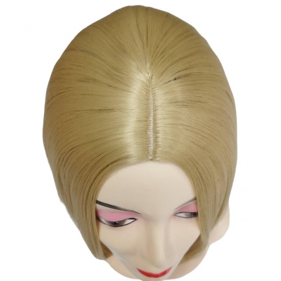 Ankara Kızılay Kaliteli Fiber Sentetik Peruk Açık Dore Sarı Kısa Küt