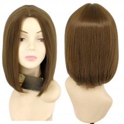 Ankara Kızılay Kaliteli Fiber Sentetik Peruk Açık Kumral Kısa Küt