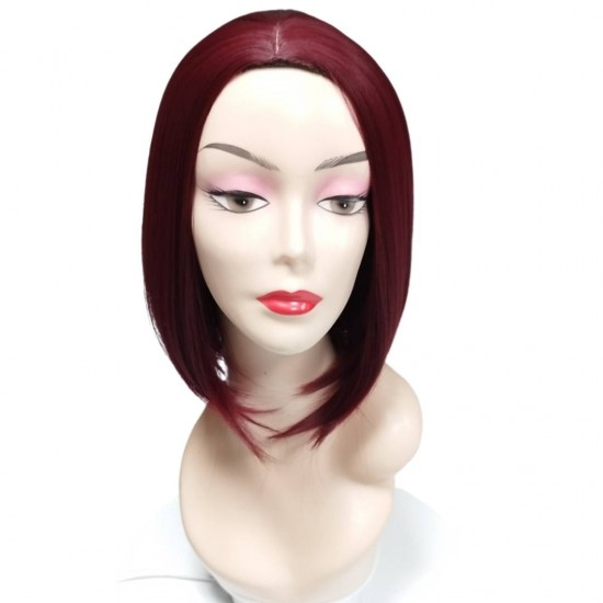 Ankara Kızılay Kaliteli Fiber Sentetik Peruk Kızıl Kısa Küt