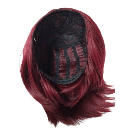 Ankara Kızılay Kaliteli Fiber Sentetik Peruk Kızıl Kısa Küt