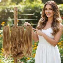  Yarımay Postiş Ankara Fiber Sentetik 3'lü Set Karamel