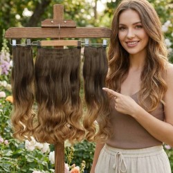  Yarımay Postiş Ankara Fiber Sentetik 3'lü Set Fındık Kabuğu Ombre