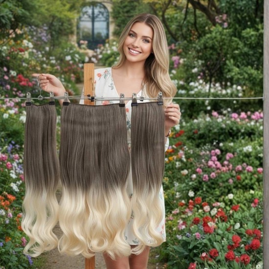 Yarımay Postiş Ankara Fiber Sentetik 3'lü Set Küllü Kumral Platin Ombre