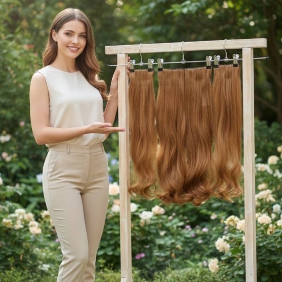 Yarımay Postiş Ankara Fiber Sentetik 3'lü Set Kumral Karamel Ombre