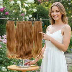  Yarımay Postiş Ankara Fiber Sentetik 3'lü Set Kumral Karamel Ombre